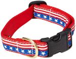 Up Country Stars and Stripes Dog Collar, Medium (12 to 18 inches) 1 inch Wide Width