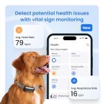 Tractive Smart Dog GPS Tracker | Live Pet Tracker with Virtual Fence | Vital Signs Monitoring of Heart & Respiratory Rate | Bark Monitoring | Dog Collar Attachment (Brown)