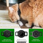 Tile Sticker Cat Collar Holder (2024): The Smallest, Lightest, and Most Comfortable Tracking Case for Cats - Track Your Pet with iPhone Samsung Android Device - Life360 for Boy Girl Kittens (Black)