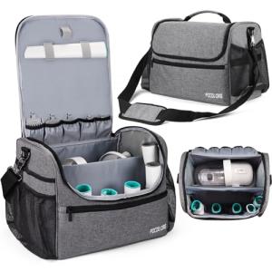 POCDUORG Pet Travel/Grooming Supplies Organizer Carry Bag - Compatible with Oneisall/Neabot Dog Grooming Vacuum, Large Capacity - Bag Only (Gray)
