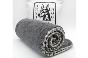Devil Dog Premium Pet Drying Towel, Ultra-Soft, Highly Absorbent Microfiber Bath Towel for Dogs, Cats, and Other Animals - Gray, Large 24" x 35" 1200GSM 80% 20% Blend