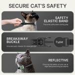 Waterproof Airtag Cat Collar, Breakaway Cat Airtag Collar with Luminous & Reflective Fish Pattern, Lightweight Kitten Collars for Apple Air tag, Hidden GPS Tracker Holder for Cats, Kittens(9-13")