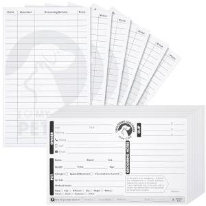 Juvale Pet Grooming Cards - 100-Pack, 8 x 5 in - Double-Sided Dog Grooming Client & Info Cards with Contact & Record Sections