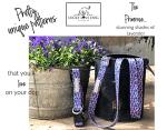 Lucky Love Dog, Matching Dog Collar & Leash Set for Female Dogs, Soft, Adjustable, Safe for Training and Walking, Black & Purple Floral Print, Primrose Combo, XS