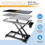 KANIS Professional Electric Dog Grooming Table - Heavy Duty, Height Adjustable Pet Grooming Table w/Leveling Wheels, Grooming Arm, Anti Slip Tabletop & Tool Organizer/Dog Grooming Station (49", BLACK)