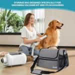 POCDUORG Pet Travel/Grooming Supplies Organizer Carry Bag - Compatible with Oneisall/Neabot Dog Grooming Vacuum, Large Capacity - Bag Only (Gray)