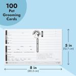Juvale Pet Grooming Cards - 100-Pack, 8 x 5 in - Double-Sided Dog Grooming Client & Info Cards with Contact & Record Sections