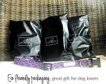 Lucky Love Dog, Matching Dog Collar & Leash Set for Female Dogs, Soft, Adjustable, Safe for Training and Walking, Black & Purple Floral Print, Primrose Combo, XS