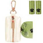 Lionet Paws Cute Dog Poop Bag Holder with Bags for Leash, Silk Dispenser, Matching Collar