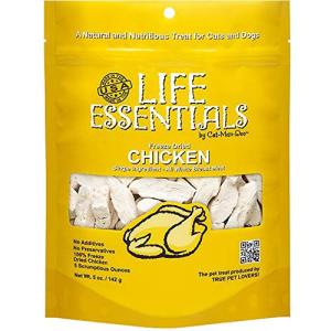 LIFE ESSENTIALS BY CAT-MAN-DOO All Natural Freeze Dried Chicken for Dogs & Cats - No Fillers, Preservatives, or Additives - Grain Free Tasty Treat - 5 Oz Bag - Made in USA