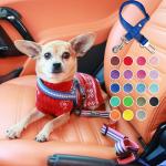 Blueberry Pet Dog Leash Puppy Essentials Seat Belt Tether for Dogs Cats, Florence Orange, Heavy Duty Dog Leashes for Large Dogs - Safety for Pet Parents, Road Trip Enthusiasts, 2"x27.5"