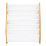 Humble Crew Kids Bookshelf 6-Tier Book Rack Organizer, Extra Large Toddler Bookcase with Fabric Storage Pockets, Front-Facing Display for Children’s Books, White/Natural Wood, Nursery/Playroom Storage