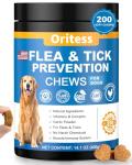 Flea and Tick Prevention for Dogs, 200 Soft Chews Natural Dog Flea and Tick Chewables Oral Flea Supplement for Dogs, Puppy Flea Support - All Breeds & Ages - Chicken Flavor