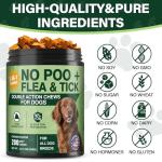 200 Chews No Poo & Flea and Tick Prevention Chew for Dogs-2 in 1 Control Coprophagia & Flea Tick Supplement-All Breeds-Natural Soft Treats Deterrent Eat Poop-Oral Fleas Ticks Chews-Lamb Flavor