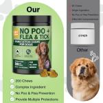 200 Chews No Poo & Flea and Tick Prevention Chew for Dogs-2 in 1 Control Coprophagia & Flea Tick Supplement-All Breeds-Natural Soft Treats Deterrent Eat Poop-Oral Fleas Ticks Chews-Lamb Flavor