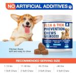 Flea and Tick Prevention for Dogs Chewables, Natural Dog Flea and Tick Treatment, Oral Flea Pills for Dogs Puppy, Skin & Coat Support Supplement - 180 Soft Treat (Chicken Flavor)