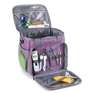 BABEYER Pet Grooming Bag, Dog Grooming Supplies Organizer Tote Bag, Perfect for Pet Grooming Tool Kit Accessories-Purple