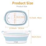 BREENHILL Collapsible Dog Bath Tub for Small Dogs & Cats, Portable Puppy Bath Tub with Water Drain Plug, Space Saving Foldable Pet Bathtub for Indoor & Outdoor Use, Blue