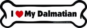 Imagine This Company I Love My Breed Bone Shaped Pet Magnet; Removable Magnets for Cars, Fridges, Lockers & More, Stylish Pet Inspired Car Accessories, 2 x 7 inches, 1 Item, White/Black, Dalmatian