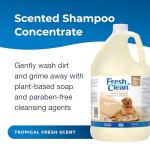PetAg Fresh ’n Clean Oatmeal ’n Baking Soda Shampoo - Tropical Fresh Scent (15:1 Concentrate) - 1 Gallon - Nurtures Dry, Itchy Skin with Vitamin E & Aloe - Strengthens & Repairs - Soap Free