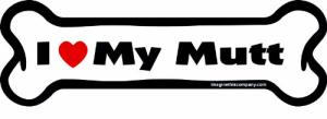 Imagine This Company I Love My Breed Bone Shaped Pet Magnet; Removable Magnets for Cars, Fridges, Lockers & More, Stylish Pet Inspired Car Accessories, 2 x 7 inches, 1 Item, White/Black, Mutt