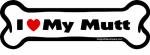 Imagine This Company I Love My Breed Bone Shaped Pet Magnet; Removable Magnets for Cars, Fridges, Lockers & More, Stylish Pet Inspired Car Accessories, 2 x 7 inches, 1 Item, White/Black, Mutt