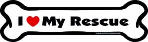Imagine This Company I Love My Breed Bone Shaped Pet Magnet; Removable Magnets for Cars, Fridges, Lockers & More, Stylish Pet Inspired Car Accessories, 2 x 7 inches, 1 Item, White/Black