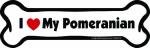 Imagine This Company I Love My Breed Bone Shaped Pet Magnet; Removable Magnets for Cars, Fridges, Lockers & More, Stylish Pet Inspired Car Accessories, 2 x 7 inches, 1 Item, White/Black, Pomeranian