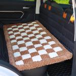 HOMEREFROM Dog Bed for Car, Backseat Pet Bed Mat, Dog Seat Cover for Car Back Seat, Non-Slip Travel Pet Mat, Fit for Backseat Extenders and Seat Covers (Brown&White, 24.8x54inch)