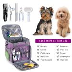 BABEYER Pet Grooming Bag, Dog Grooming Supplies Organizer Tote Bag, Perfect for Pet Grooming Tool Kit Accessories-Purple