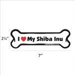 Imagine This Company I Love My Breed Bone Shaped Pet Magnet; Removable Magnets for Cars, Fridges, Lockers & More, Stylish Pet Inspired Car Accessories, 2 x 7 inches, 1 Item, White/Black, Shiba Inu