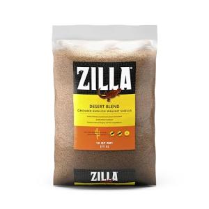 Zilla Desert Blend Substrate, Glass-Friendly Alternative to Sand, Made with 100% English Walnut Shells, Ideal for Desert Reptiles, 10 Quarts