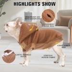 BINGPET Warm Fleece Dog Sweatshirt with Hood, Winter Coat for Puppy Small Medium Large Dogs Boy and Girl(Brown,M)