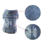 Vintage Washed Denim Dog Jeans Jacket - Cool Puppy Lapel Vests for Small Medium Dogs & Cats