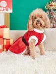 Dog Christmas Dress Santa Costumes: Puppy Girl Dresses Holiday Theme Doggie Xmas Apparel Party Skirts with Belt, Winter Warm Christmas Dog Clothes, Pet Cat Outfit (Red, M)