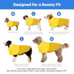 LOWRIDER Dog Raincoat- Adjustable Waterproof, Windproof, and Lightweight All Weather Rain Jacket and Poncho with Reflective Stripes, Yellow (Medium)