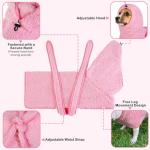 Bienbee Soft Dog Bathrobe，Super Absorbent & Quick-Drying Dog Robe with Hood, Cozy Drying Coat for After Bath, Pink XL