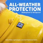 LOWRIDER Dog Raincoat- Adjustable Waterproof, Windproof, and Lightweight All Weather Rain Jacket and Poncho with Reflective Stripes, Yellow (Medium)