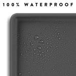 CatGuru Cat Food Mat, Small & Large Feeding Mats, 100% Waterproof Silicone Pet Placemat, Non-Slip Cat Food and Water Bowl or Water Fountain (Large, Carbon)