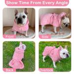 Bienbee Soft Dog Bathrobe，Super Absorbent & Quick-Drying Dog Robe with Hood, Cozy Drying Coat for After Bath, Pink XL