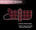 Geyecete Waterproof Warm Thermal Quilted Dachshund Coat with Warm Fleecy Lining Inside,Outdoor Dog Apparel with Adjustable Bands for Small,Medium Dog-Red-S