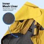 LOWRIDER Dog Raincoat- Adjustable Waterproof, Windproof, and Lightweight All Weather Rain Jacket and Poncho with Reflective Stripes, Yellow (Medium)