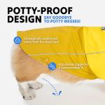 LOWRIDER Dog Raincoat- Adjustable Waterproof, Windproof, and Lightweight All Weather Rain Jacket and Poncho with Reflective Stripes, Yellow (Medium)