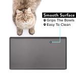 CatGuru Cat Food Mat, Small & Large Feeding Mats, 100% Waterproof Silicone Pet Placemat, Non-Slip Cat Food and Water Bowl or Water Fountain (Large, Carbon)