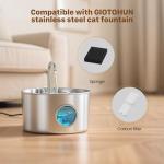 GIOTOHUN Cat Water Fountain Filter Replacement: 12 Cat Fountain Filter - 12 Pet Fountain Filter - 6 Carbon Filters & 6 Foam Filters - Suitable for GIOTOHUN Stainless Steel Cat Fountain S11