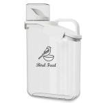 Ctomche Bird Seed Storage Container,2.8L Airtight Bird Food Container with Handle and Measuring Cup,Portable Pet Food Container for Wild Bird Sunflower Seed-BPA Free Transparent/White