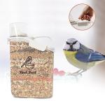Ctomche Bird Seed Storage Container,2.8L Airtight Bird Food Container with Handle and Measuring Cup,Portable Pet Food Container for Wild Bird Sunflower Seed-BPA Free Transparent/White