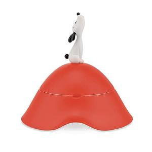 Alessi AMMI19 RO Lulà Dog Bowl with lid in thermoplastic Resin and 18/10 Stainless Steel, Red Orange