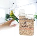 Ctomche Bird Seed Storage Container,2.8L Airtight Bird Food Container with Handle and Measuring Cup,Portable Pet Food Container for Wild Bird Sunflower Seed-BPA Free Transparent/White