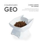 GEO: Ergonimic Cat Bowl Feeder in Ceramic (White)